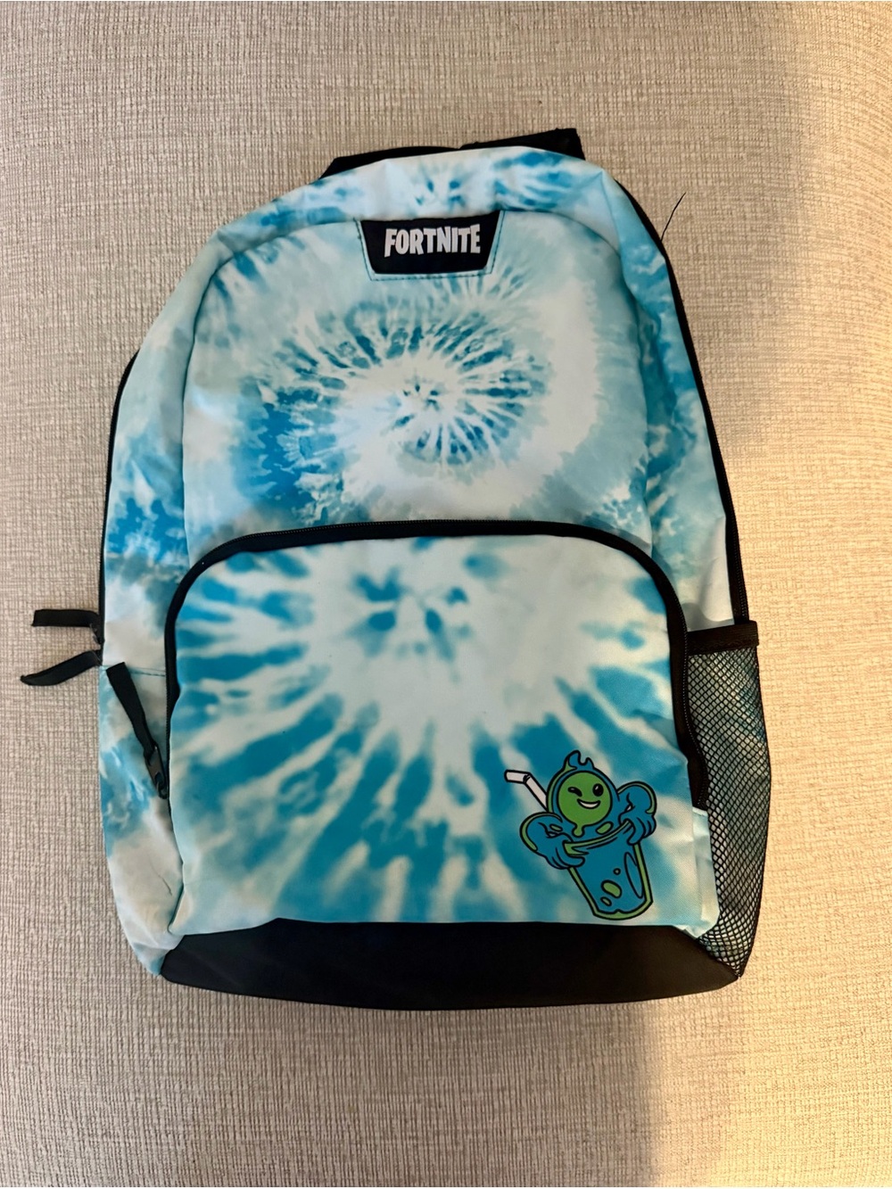 Fortnite Kids Blue Tie-Dye Backpack with Front Pocket